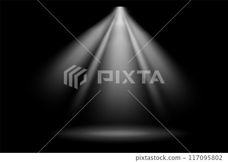 Smooth spotlight effect. Stage light. Realistic scene lamp 117095802