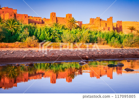 Ait Ben-Haddou, Morocco. Famous old clay town in High Atlas mountains. 117095805