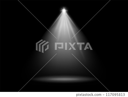 Stage light mockup. Realistic scene spolight effect Stage light mockup. Realistic scene spolight effect 117095813