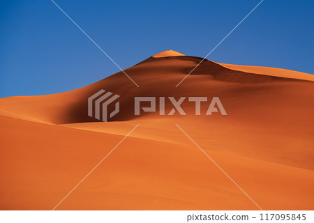 Merzouga, Morocco. Sand dunes in the Sahara Desert, North Africa - Erg Chebbi dunes. 117095845