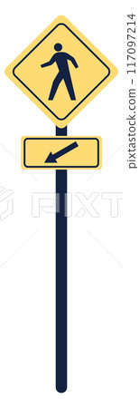 Traffic sign with pedestrian subway path road symbol 117097214