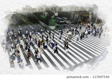 水彩風梅田 JR 大阪站禦堂筋人行橫道 大阪府大阪市 117097540