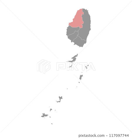 Saint David Parish map, administrative division of Saint Vincent and the Grenadines. Vector illustration. 117097744