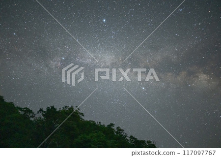Beautiful Milky Way over Mt. Daisen in Tottori Prefecture, Japan Beautiful Milky Way over Mt. Daisen in Tottori Prefecture, Japan 117097767