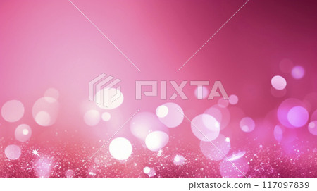 Pink holiday background with Christmas transparent spots glare and shine glitter. New year design Pink holiday background with Christmas transparent spots glare and shine glitter. New year design 117097839