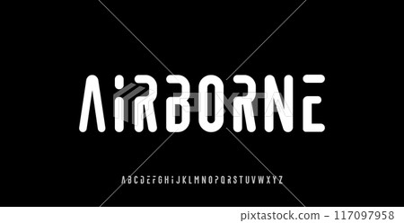 Abstract scifi modern logo alphabet font. Science futuristic typography sport, technology, fashion, digital, future creative logos fonts. vector illustration 117097958