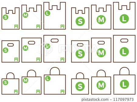 塑膠袋套裝-綠色-SML 117097973