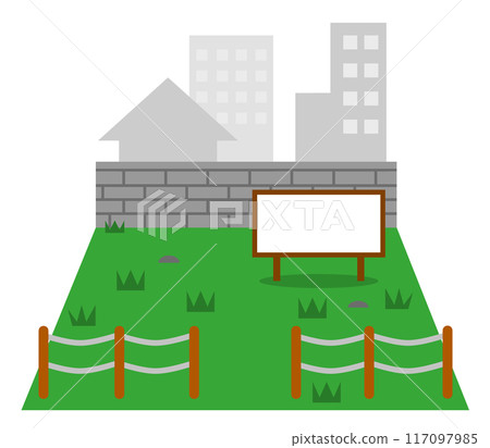 Illustration of vacant private land that is off-limits 117097985