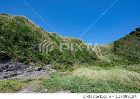 神奈川縣城島的草原和懸崖風光 117098184