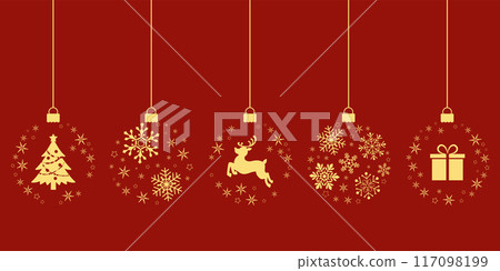 Simple Christmas ornaments_vector illustration 117098199