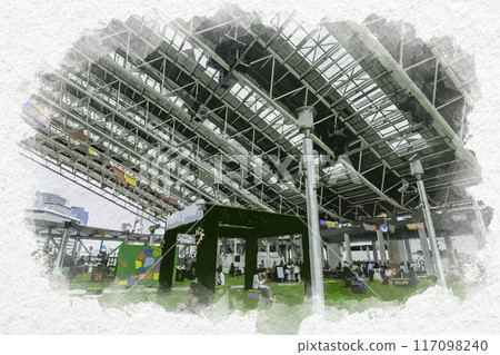 Watercolor style Umeda JR Osaka Station Osaka City, Osaka Prefecture 117098240