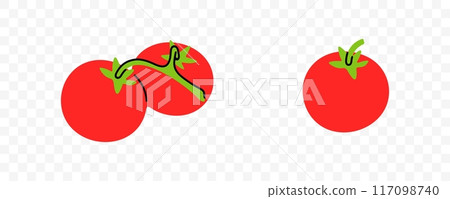 Tomatoes, tomato and love apple, graphic design. Vegetables, fruit, market garden, food and meal, vector design and illustration 117098740