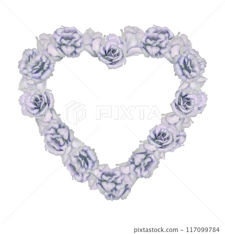 Floral watercolor heart shaped wreath of blue flowers for wedding cards, invitations template. Romantic decorative love sign isolated on white background for wedding sticker, label, scrapbook, logo Floral watercolor heart shaped wreath of blue flowers for wedding cards, invitations template. Romantic decorative love sign isolated on white background for wedding sticker, label, scrapbook, logo 117099784