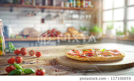 pizza on kitchen the table pizza on kitchen the table 117100059