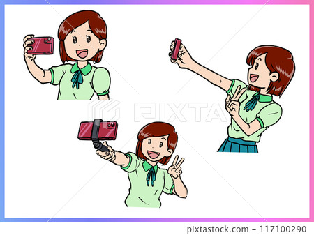 Woman taking a selfie 2 Woman taking a selfie 2 117100290