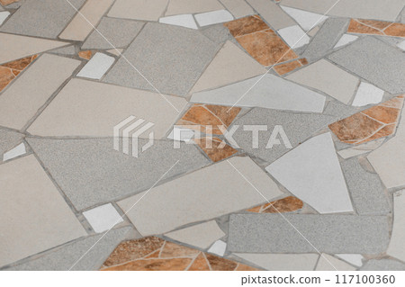 Pattern grey brown paving slab floor road surface street city background texture tile urban pavement Pattern grey brown paving slab floor road surface street city background texture tile urban pavement 117100360