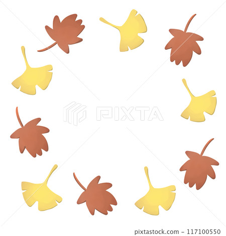 Ginkgo and autumn leaves frame Ginkgo and autumn leaves frame 117100550