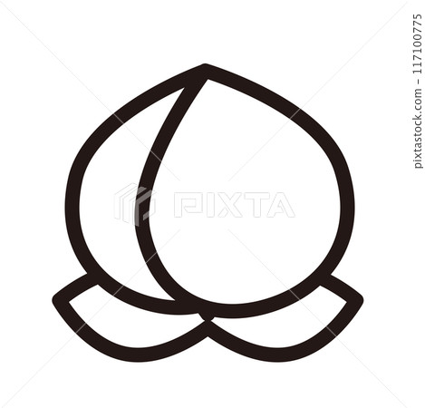 簡單的桃子圖標 簡單的桃子圖標 117100775