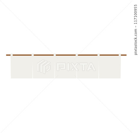 A simple off-white Noren curtain 117100955