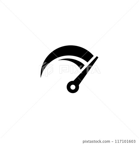 Black and white speedometer icon for dashboard design 117101603
