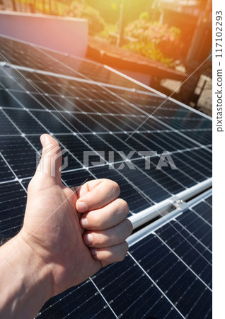 Success installed solar panel 117102293