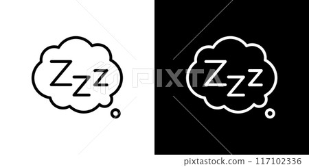 睡眠簡單的線條圖標 117102336