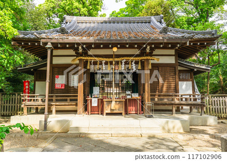大阪市天王寺區相坂（真田幸村逝世地）安井神社（安井天滿宮）參拜殿 117102906