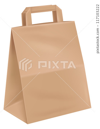 Shopping bag blank mockup. Craft paper package 117103222
