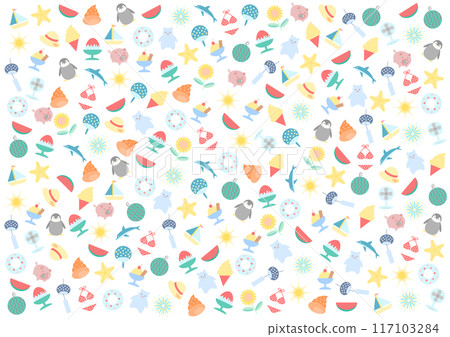 Colorful summer icon background pattern illustration Colorful summer icon background pattern illustration 117103284