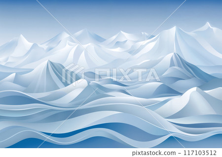 abstract wave shape background with curvy lines, white and blue color 117103512