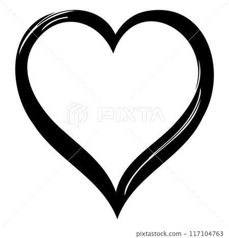 love heart doodle valentine illustration sketch draw black 117104763