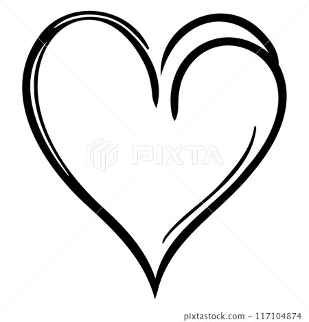 love heart doodle valentine illustration sketch draw black 117104874