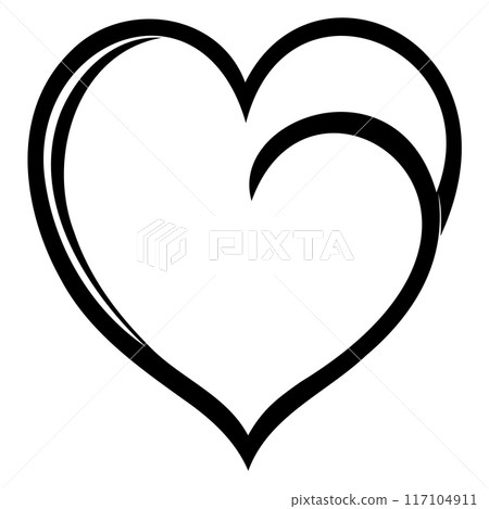 love heart doodle valentine illustration sketch draw black 117104911