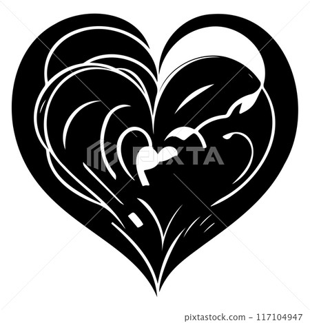 love heart doodle valentine illustration sketch draw black 117104947