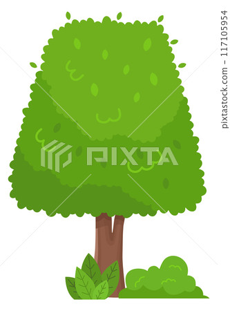 Garden tree cartoon icon. Green natural plant 117105954