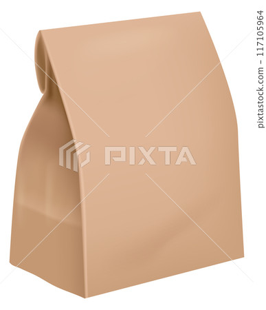 Food takeaway bag realistic mockup. Paper package 117105964