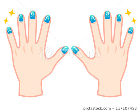 指甲和手的美甲插畫素材2 117107458
