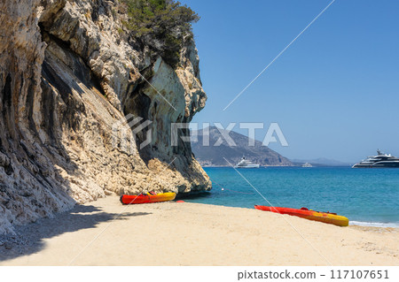 Kayaks on Sandy Cala Luna Beach Kayaks on Sandy Cala Luna Beach 117107651