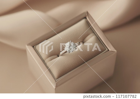 Elegant engagement ring in satin box Elegant engagement ring in satin box 117107782