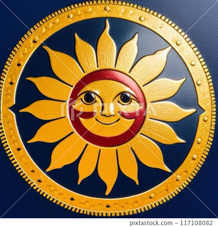 Cute smiling sun illustration 117108082