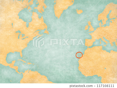 Map of North Atlantic Ocean - Canary Islands 117108111