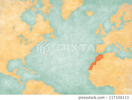 Map of North Atlantic Ocean - Morocco Map of North Atlantic Ocean - Morocco 117108113