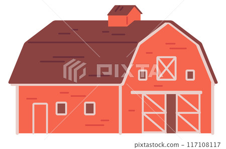 Farm building color icon. Barn facade symbol Farm building color icon. Barn facade symbol 117108117