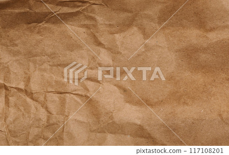 Crumpled brown  paper, full frame 117108201