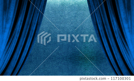 Blue Curtain Stage 16:9 117108301