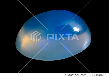 natural rainbow opal gem isolated on black background natural rainbow opal gem isolated on black background 117108663