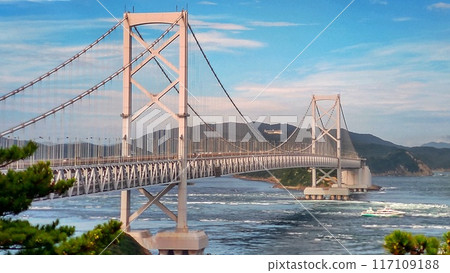 [Tokushima Prefecture] Onaruto Bridge as seen from the Ochaen Observatory 117109188
