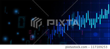 Financial technology and business analysis background. Virtual big data science illustration. 117109253