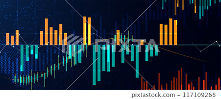 Financial technology and business analysis background. Virtual big data science illustration. 117109268