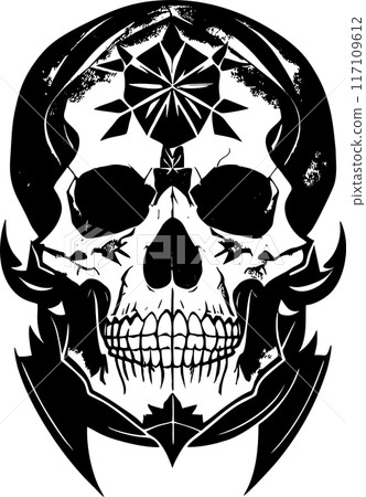 simple black graphic drawing of a human skull, logo, tattoo simple black graphic drawing of a human skull, logo, tattoo 117109612